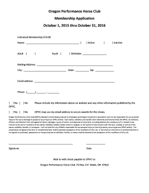 Mt 103 means - Oregon Performance Horse Club Membership Application