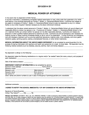 BMedical Power of Attorneyb - DoDEA