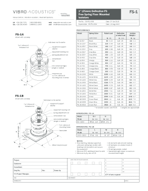 FS-1 M e m b e r Free Spring Floor Mounted Isolators