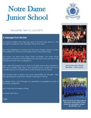 Jr. School Newsletter Summer 2013.pdf - Notre Dame School - notredame