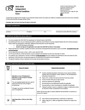 Sample llc membership certificate - B2015b-2016 Independent Special Condition Form - usi