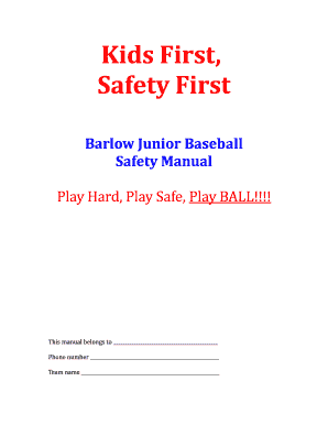 Kids First, Safety First - Barlow Junior Baseball - barlowjuniorbaseball