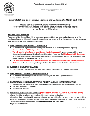 Congratulations on your new position and Welcome to North East ISD - neisd