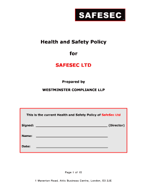 Health and Safety Policy - bsafesecbbcobbukb - safesec co