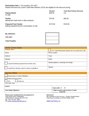 Vendor Application - Taste Real Guelph Wellington Local Food