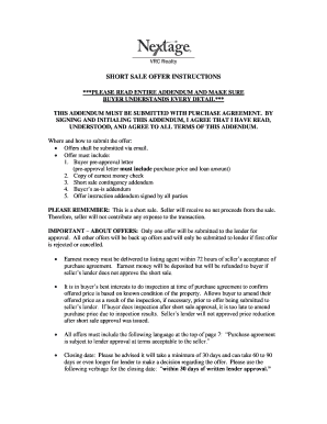 SHORT SALE OFFER INSTRUCTIONS - NorthstarMLS