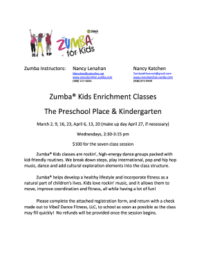 Qualification summary for resume - Zumba Kids Enrichment Classes The Preschool Place