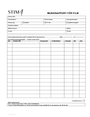 Music Report for Film