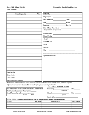 Sleep chart printable - Kern High School District Request for Special Food Services Food ... - food kernhigh