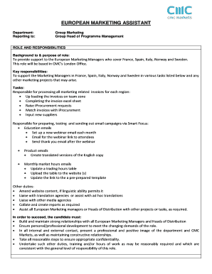 Supplier assessment form excel - EUROPEAN MARKETING ASSISTANT - cmcmarkets co