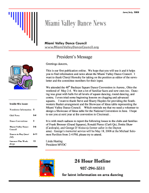 Phone message templates - miami valley dance council