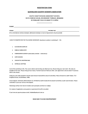 Registration form queensland country women's association ... - QCWA