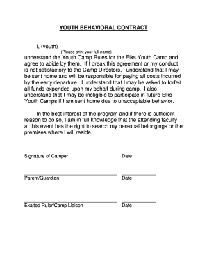 Referral letter format - Youth behavioral contract - Alaska State Elks Association - alaskastateelks