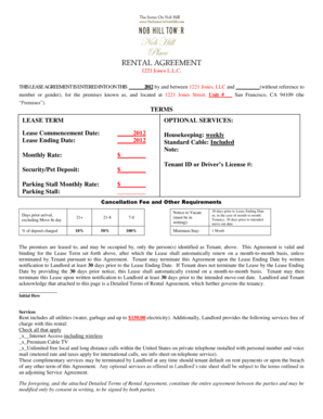 California Residential Lease Agreement