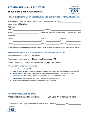 PTA Membership Application