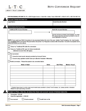Roth Conversion Request Form