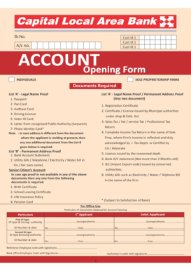 Savings Account Opening Form - Capital Local Area Bank - capitalbank co