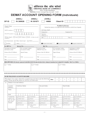 Demat Account Opening Form