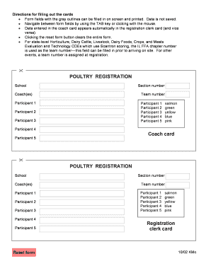 Poultry Registration Form