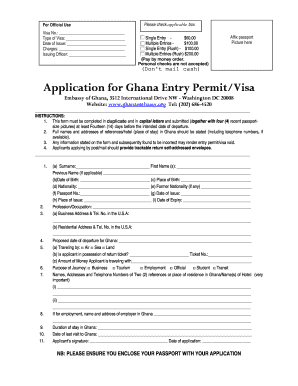 Ghana Visa Application Form