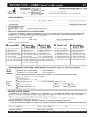 Hartford Life IPS Portfolio Planner Enrollment Form