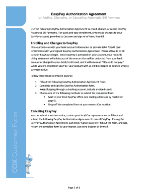 EasyPay Authorization Agreement