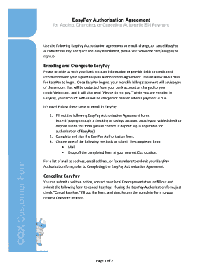 EasyPay Authorization Agreement