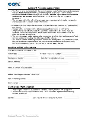 Account Release Agreement