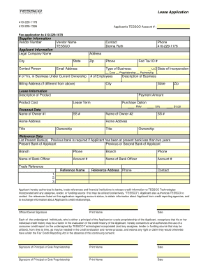 Lease Application Form