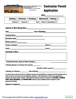 Contractor Permit Application