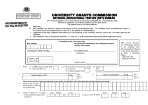 UGC National Eligibility Test Application Form