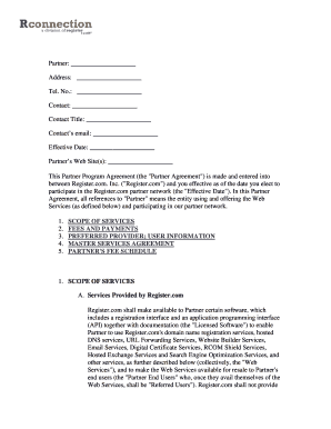Register.com Partner Program Agreement