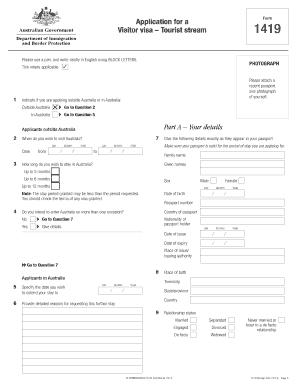 Visitor Visa Application Form 1419