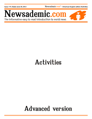 Newsademic Activities Worksheet