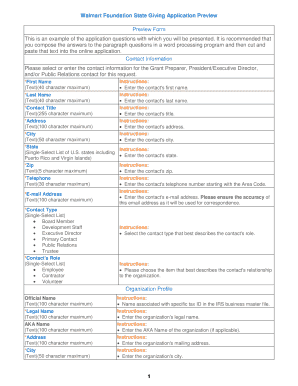 Walmart Foundation State Giving Application