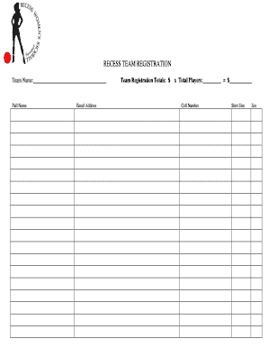 Recess Team Registration Waiver