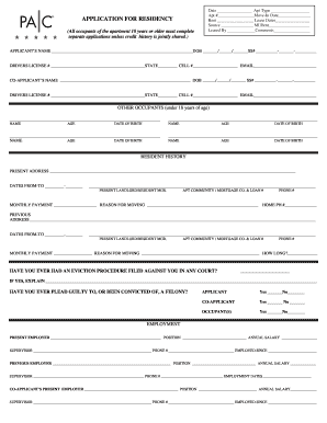 Residential Rental Application Form