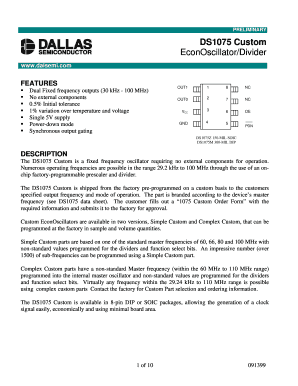 DS1075 Custom Order Form