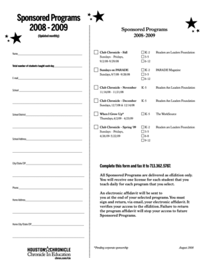 Sponsored Programs Form