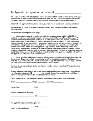 Pet Application and Agreement