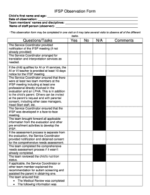 IFSP Observation Form