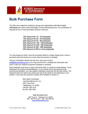 Bulk Purchase Form