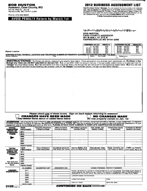 Missouri Business Assessment List