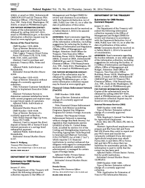 US Federal Treasury Forms Notice