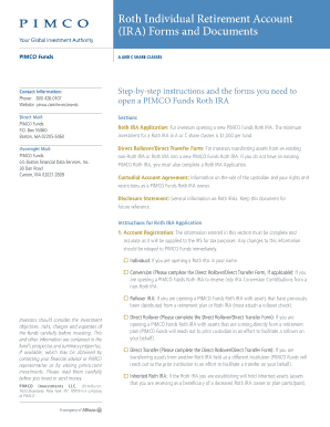 PIMCO Funds Roth IRA Application