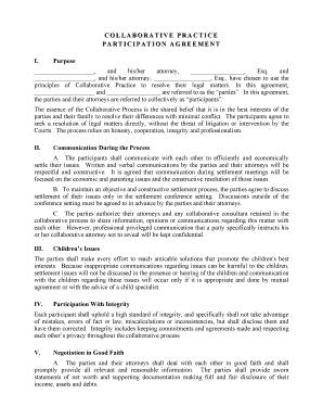 Collaborative Practice Participation Agreement