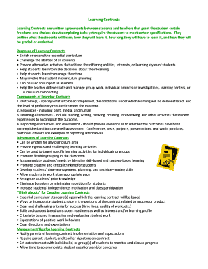 Learning Contract Template