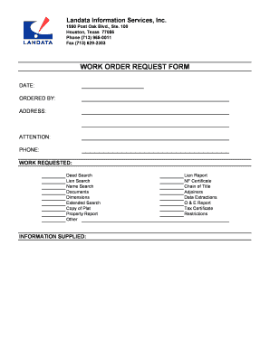 Work Order Request Form