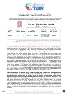 Myanmar Visa Application Form