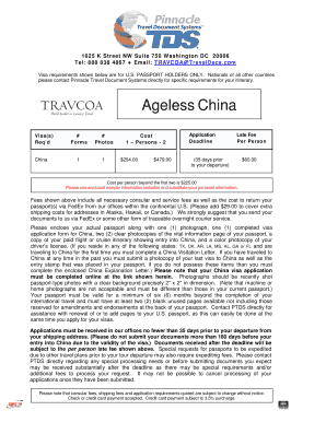 China Visa Application Form